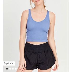 Black altard state running shorts with star details on them!